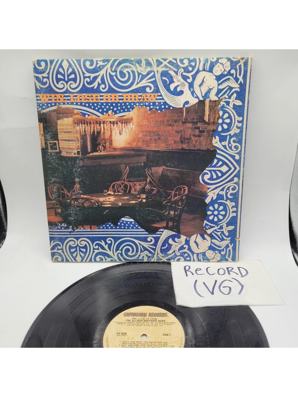 ALLMAN BROTHERS BAND Win Lose Or Draw Vinyl CAPRICORN gatefold 1st embossed VG